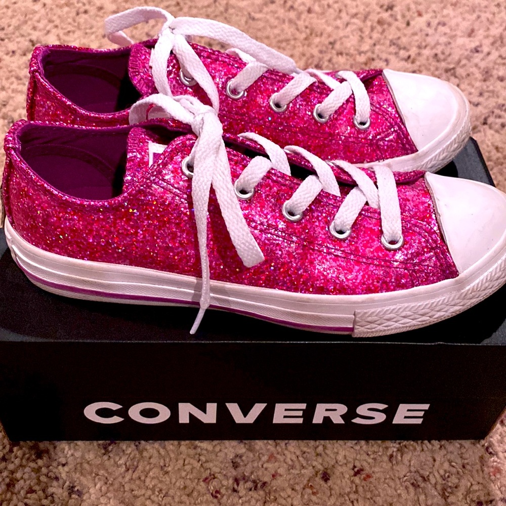 Pink Glitter Converse
